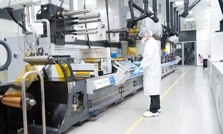 Heidelberg production of printed electronics at the Wiesloch-Walldorf site.