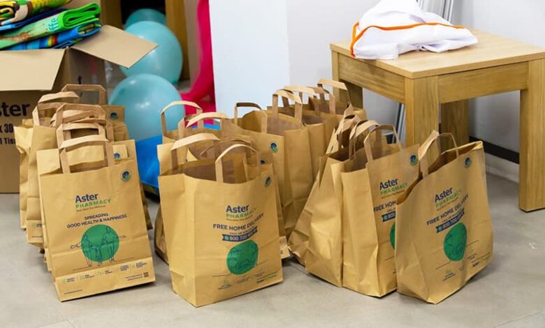 Aster Pharmacy Recyclable Paper Bags