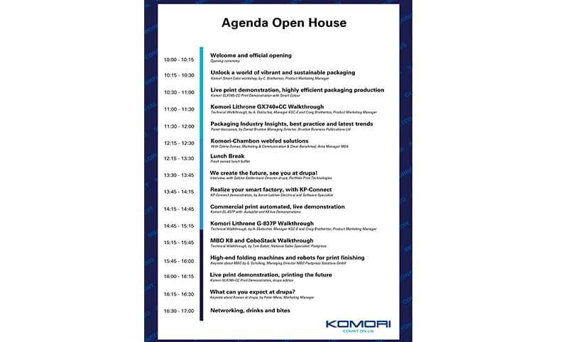 Open House Agenda