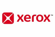 XEROX Corporate logo with red icon and wordmark