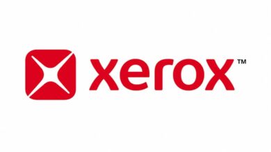 XEROX Corporate logo with red icon and wordmark