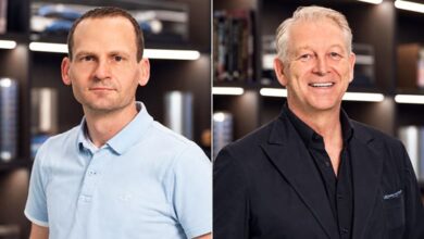 Michael and Uwe side by side portraits