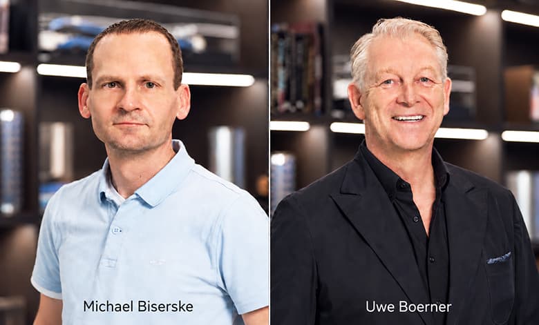 Michael and Uwe side by side portraits