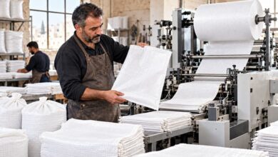 Syrian Bag Maker, Turkish Tech Revival-White woven PP sack production line