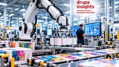 drupa insights -Roboterarm in der smarten Druckfabrik